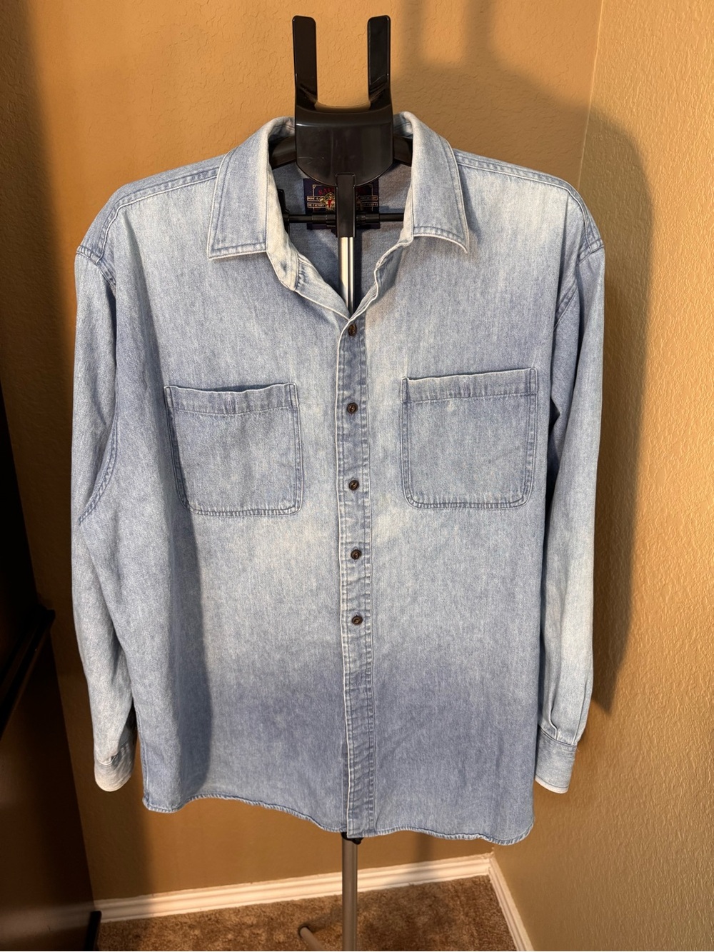 Vintage Ralph Lauren Chaps Light Blue Denim Button-Down Shirt